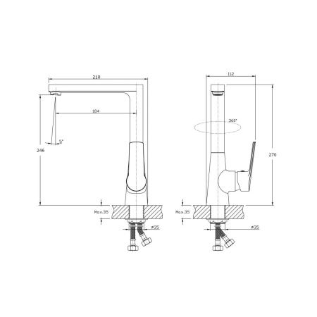 Смеситель для кухни Rush Balearic BA3935-23 на мойку хром