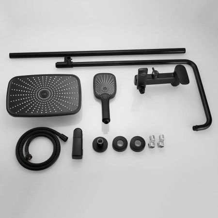 Душевая стойка Shevanik S8536H настенная цвет черный