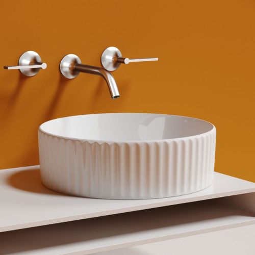 Раковина из сантехнического фарфора Ceramica Nova ELEMENT CN6057 40х40 накладная цвет белый без отверстий под смеситель - фото 3