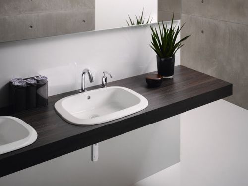 Раковина керамическая Toto LW763Y#XW 50х50 полувстраиваемая цвет белый без отверстий под смеситель - фото 2