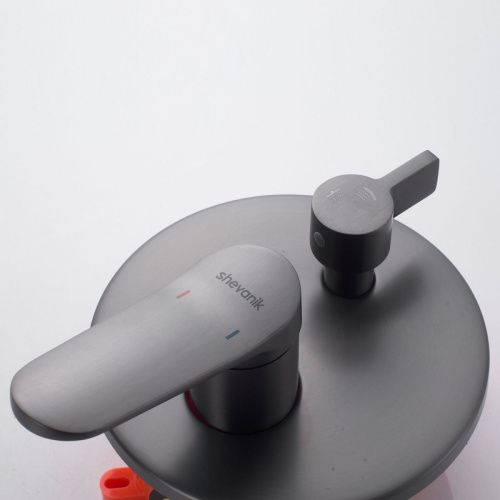 Душевая система Shevanik S4335T встраиваемая в стену цвет оружейная сталь - фото 5