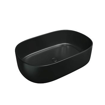 Раковина из сантехнического фаянса CHARUS TORRE BIANCA 700-024B 60х40 накладная цвет черный без отверстий под смеситель