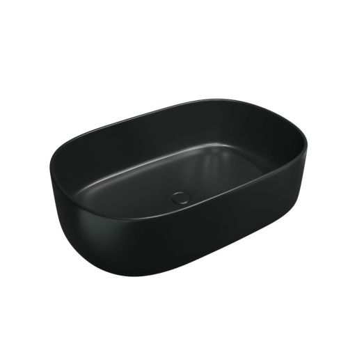 Раковина из сантехнического фаянса CHARUS TORRE BIANCA 700-024B 60х40 накладная цвет черный без отверстий под смеситель