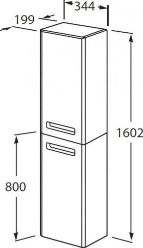 Шкаф-пенал Roca The Gap Original ZRU9302746 30х160 подвесной цвет фиолетовый - фото 2