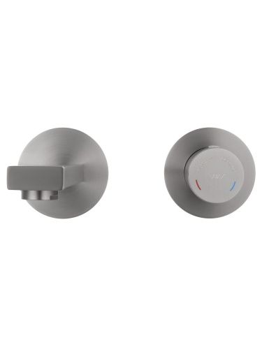 Смеситель для раковины Wonzon & Woghand WW-105-BGG встраиваемый в стену серый - фото 4