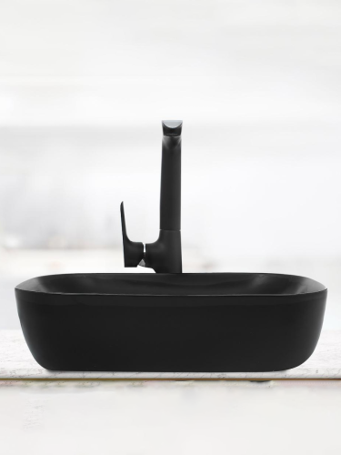 Раковина из сантехнического фаянса WeltWasser WW SK 10000004529 40 см накладная цвет черный без отверстий под смеситель - фото 3