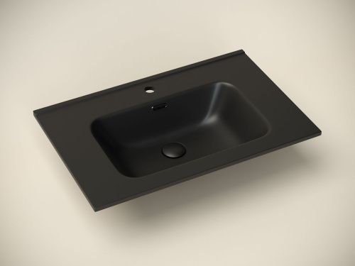 Раковина из сантехнического фарфора Ceramica Nova ELEMENT CN7007MB 70х50 накладная цвет черный 1 отверстие под смеситель - фото 3