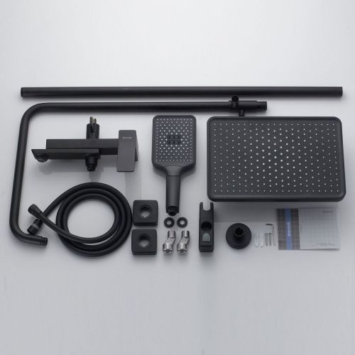 Душевая стойка Shevanik S4436H настенная цвет черный - фото 4