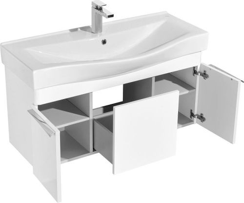 Тумба под раковину Aquaton Беверли 1A236701BV010 100х40 подвесная цвет белый - фото 3