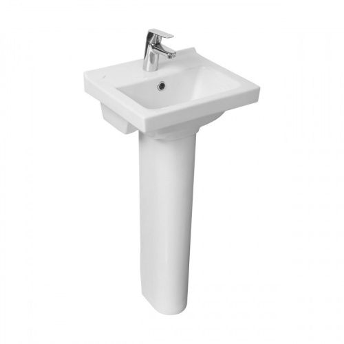 Раковина из сантехнического фарфора Santeri Визит 131177S0011B0 40х40 подвесная цвет белый 1 отверстие под смеситель - фото 4