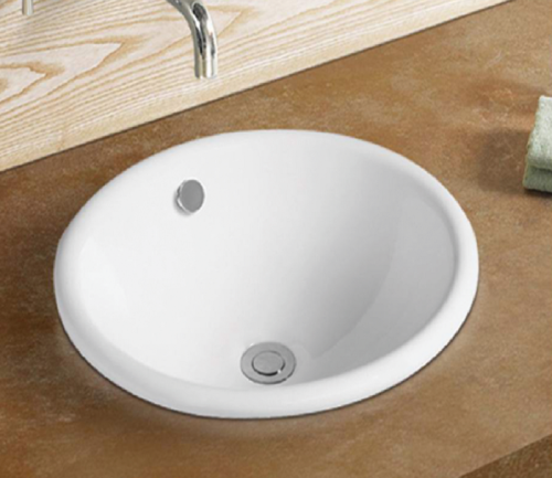 Раковина из сантехнического фаянса CeramaLux 1203 50х40 встраиваемая цвет белый без отверстий под смеситель - фото 3