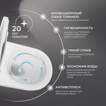 Унитаз подвесной Iberica Blanca Bilbao mini IB.BLM.234.1B1 белый с сиденьем микролифт безободковый смыв торнадо