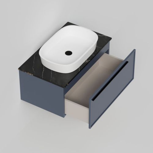 Тумба со столешницей La Fenice ELBA NFNC-01-ELB-BG-80-3-GB 80х50 подвесная цвет синий - фото 2