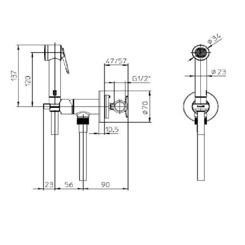 Гигиенический душ Bossini E34003B.073 черный - фото 2