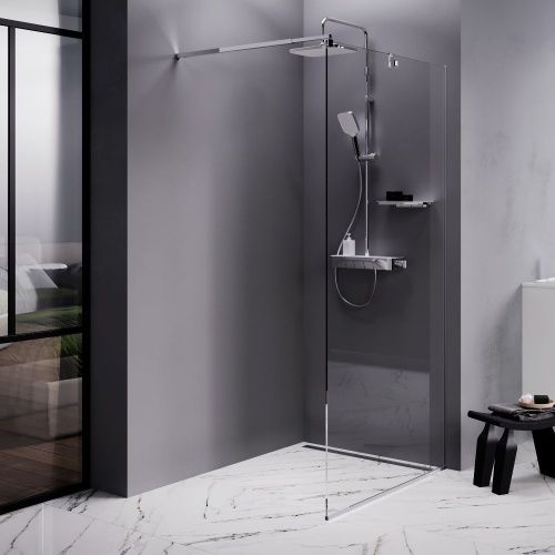 Душевая перегородка Am.Pm Func W84WI-100-F1-MTE 100х200 стекло прозрачное профиль хром