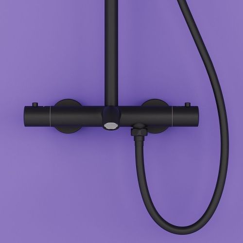 Душевая стойка Sancos Game SC3001MB настенная цвет черный с термостатом - фото 5