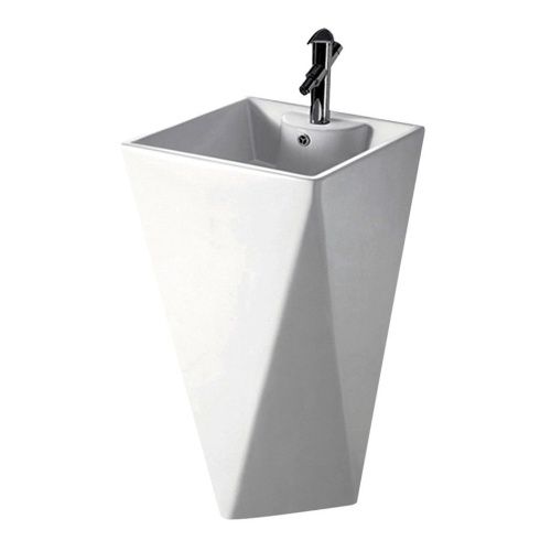 Раковина из сантехнического фарфора Melana B156-805 50х50 напольная цвет белый 1 отверстие под смеситель - фото 3