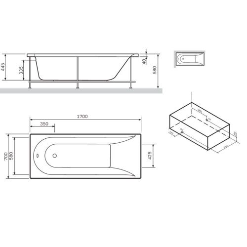 Экран для ванны Am.Pm Spirit W72A-170-070W-P2 - фото 4