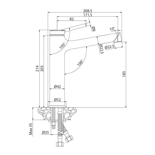 Смеситель LeMark Minima LM3837C на раковину хром - фото 2