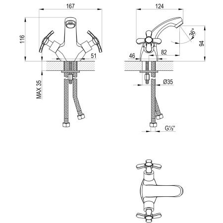 Смеситель LeMark Partner LM6546C на раковину хром