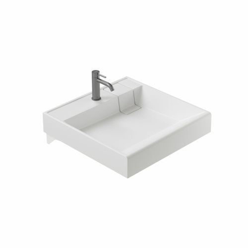 Раковина из искусственного камня Ceramica Nova QUATTRO CN0101 60х60 накладная цвет белый 1 отверстие под смеситель - фото 2