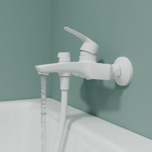 Смеситель для ванны и душа IDDIS Ray RAYWT02i02WA настенный белый - фото 3