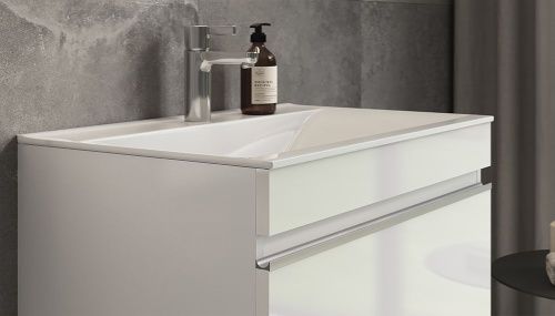 Раковина из искусственного камня Velvex PULSUS rkPUL.70-81 70х40 накладная цвет белый 1 отверстие под смеситель - фото 3