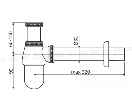 Сифон для раковины Gid Minucia 75502S хром