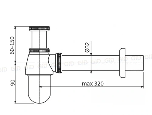 Сифон для раковины Gid Minucia 75502S хром - фото 5