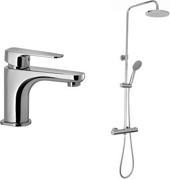 Комплект смесителей Paffoni Sly 255128 хром с термостатом