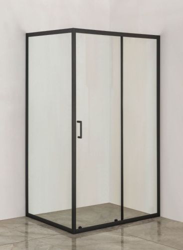 Душевой уголок Orange E23-12090TB 120х89 стекло прозрачное профиль черный без поддона - фото 2