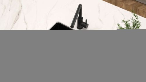 Кухонная мойка Paulmark LASSAN 44 UNI LA44-MBN 40х40 цвет черный поверхность матовая - фото 3