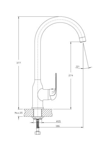Смеситель для кухни Rush Fiji FI1835-23 на мойку хром - фото 2