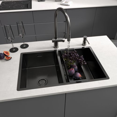 Смеситель для кухни Reflexion Lago RX9904BL на мойку вороненая сталь - фото 4