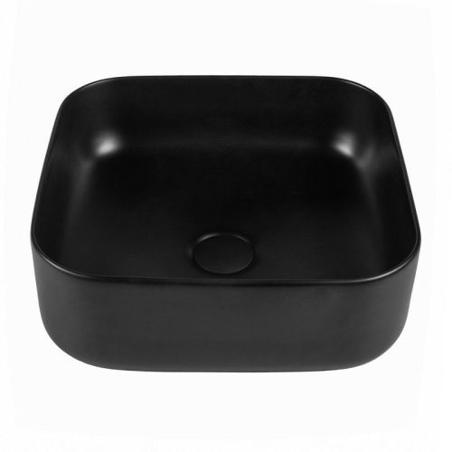 Раковина из сантехнического фарфора Bond Cube S57-388 40х40 накладная цвет черный без отверстий под смеситель - фото 2