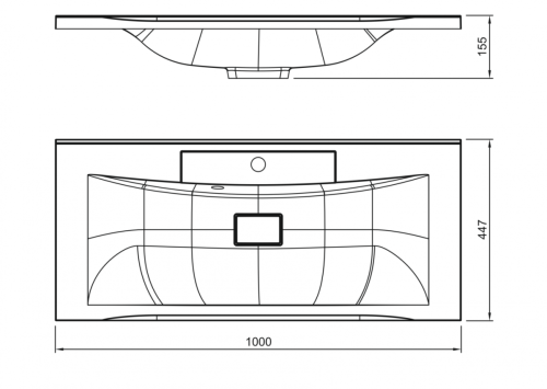 Раковина из искусственного камня Art&Max BIANCHI AM-LAV-1000-MR-FP-Nero 100х50 накладная цвет черный - фото 2
