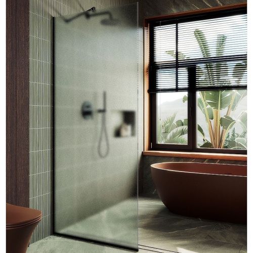 Душевая перегородка Maybah Glass MGD-690-6у 90х195 стекло тонированное профиль черный