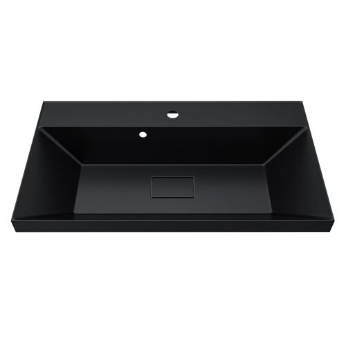 Раковина из искусственного камня Uperwood Classic New RClassicNew80bg 80х50 полувстраиваемая цвет черный - фото 5