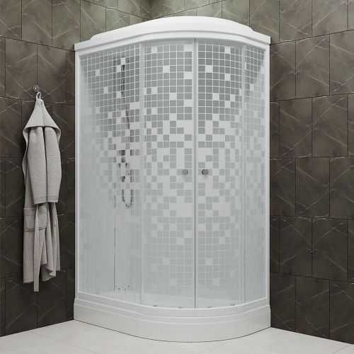 Душевой уголок Тритон Коралл Щ0000064128 120х80 стекло с рисунком профиль белый без поддона - фото 2