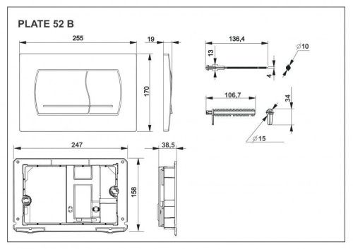 Клавиша смыва механическая Roca In-Wall 78901150B1 цвет хром - фото 2