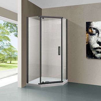 Душевой уголок Vincea Stresa VSP-1S900CLGM 90х90 стекло прозрачное профиль вороненая сталь без поддона