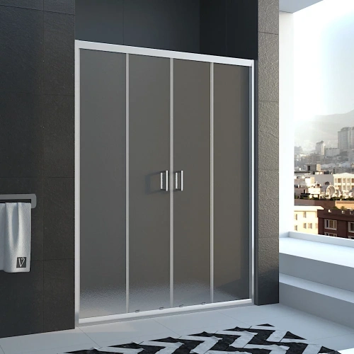 Душевая дверь Veconi Vianno VN45-200-02-19C1 200х185 стекло рифленое профиль хром