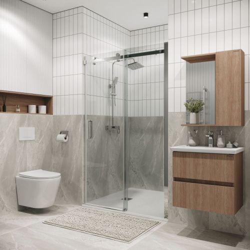 Душевая дверь Grossman Classic 100.K33.04.130.10.00 130х195 стекло прозрачное профиль хром - фото 3