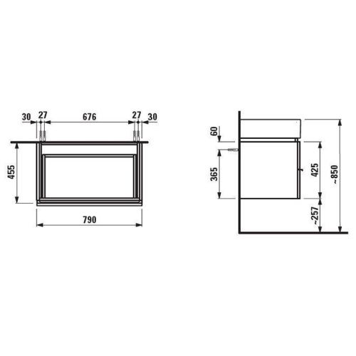 Тумба под раковину Laufen Living City 4.0124.2.075.999.1 (цвет 01) 80х50 - фото 2