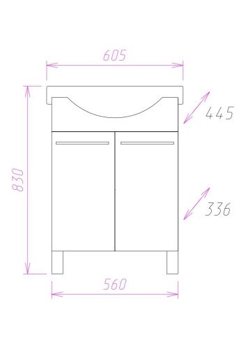 Тумба под раковину Onika Селигер 106006 60х30 подвесная цвет белый - фото 3