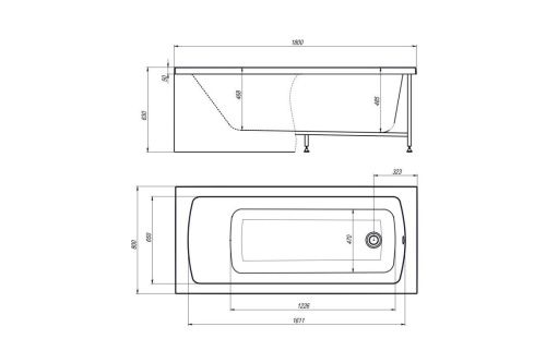 Ванна акриловая Royal Bath Vienna RB953507 180х80 пристенная прямоугольная - фото 4