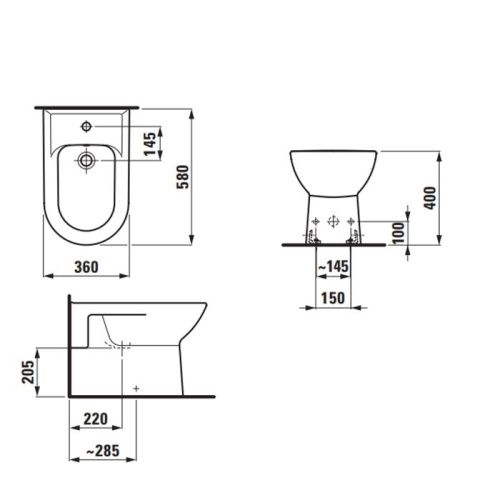 Биде напольное Laufen Pro 8.3295.1.000.304.1 цвет белый - фото 2
