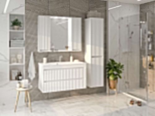 Тумба под раковину Brevita Balaton BAL-06100-01-01П2Я 100х40 подвесная цвет белый - фото 5