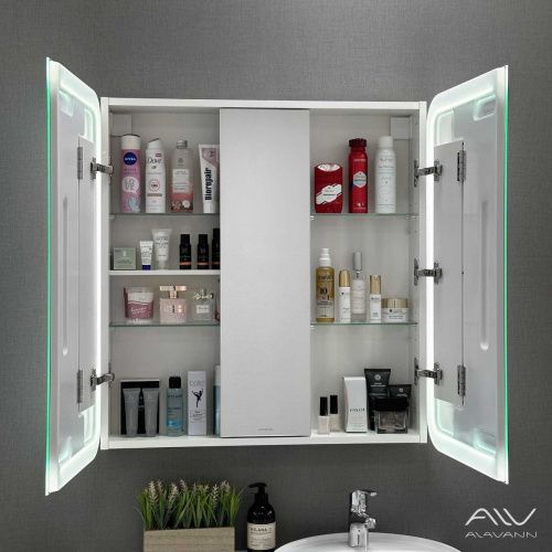 Зеркало-шкаф Alavann Cosmetic ALV1042001 80х80 подвесной цвет белый - фото 3