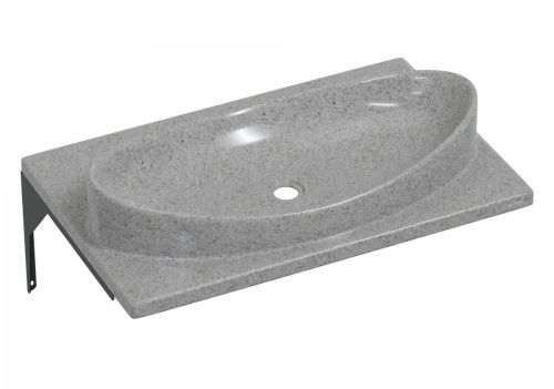 Раковина из искусственного камня СанТа 900143 70х50 подвесная цвет серый - фото 2